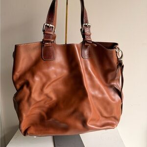 Classic Brown Leather Tote Bag